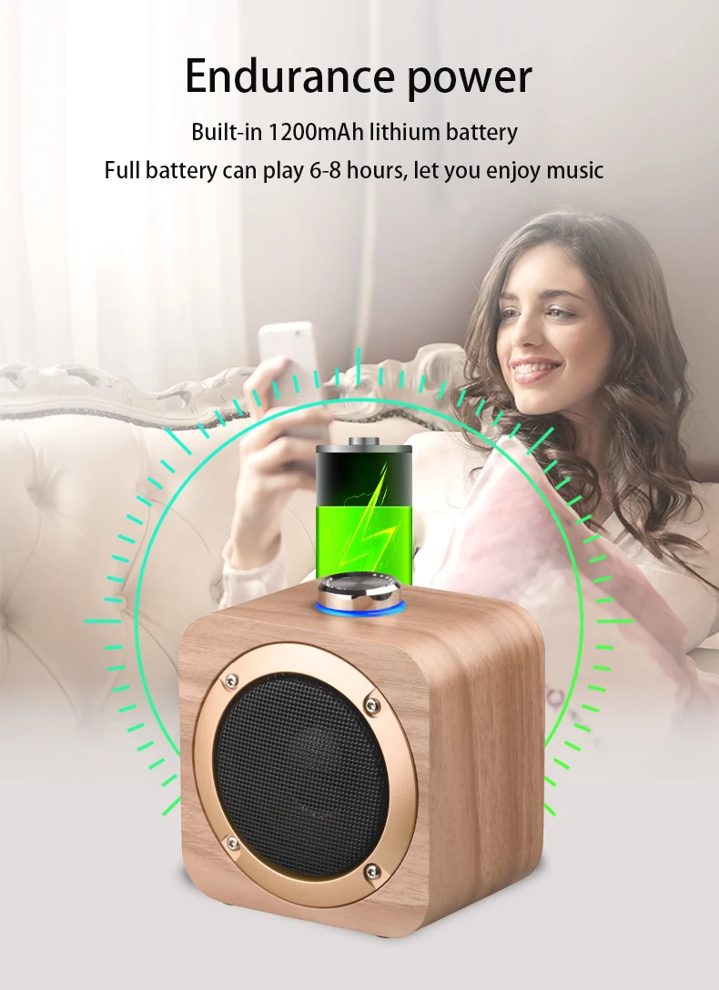 woodulisten Wooden Wireless Mini Bluetooth Speakers Beautiful Natural Sound Use 1 Pair 2 True Stereo TWS Branch Design - ANKUX.COM