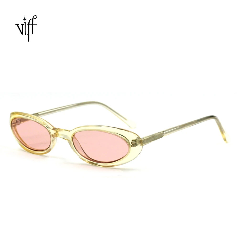 

2021 VIFF HA17041 Custom Oval Round Vintage High Quality Glasses Acetate Sunglasses Women Lentes