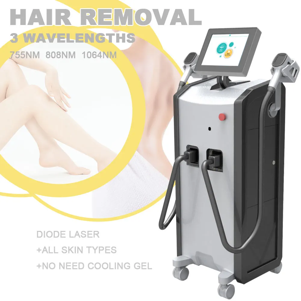 

Three wavelength women painless permanent hair removal machine laser