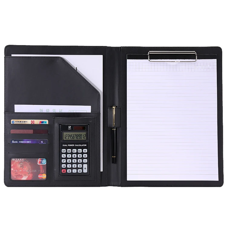 

Custom Logo A4 Foldable Clipboard Blank With Document Storage Multi Color Leather Business Office Folder Clip Portfolio