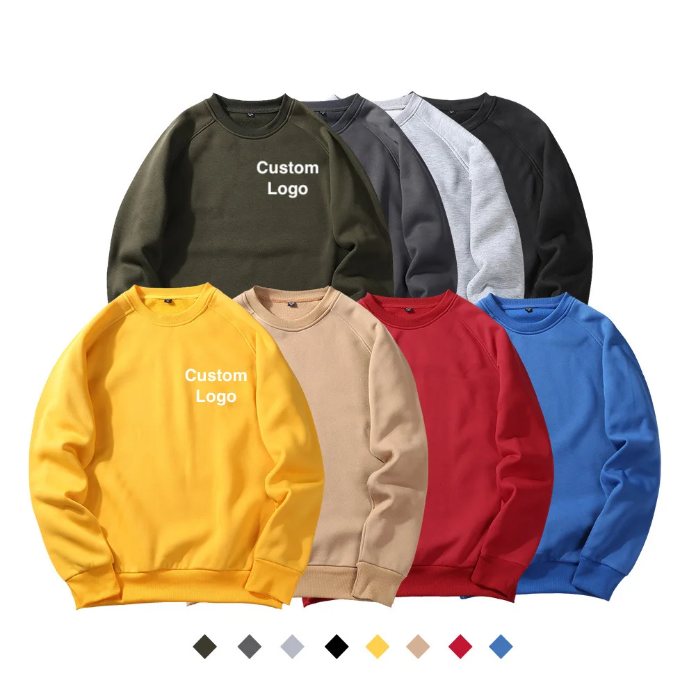 

Custom Logo DIY Plain Colors Pullover Sweatshirts Unisex High Quality Blank Sweatshirt