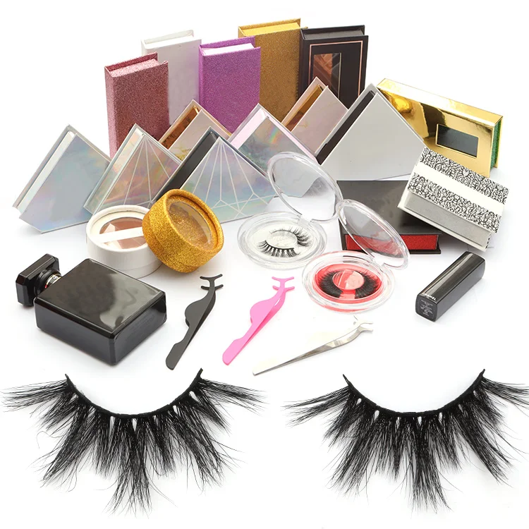 

wholesale 3d custom faux mink eyelashes with packaging box