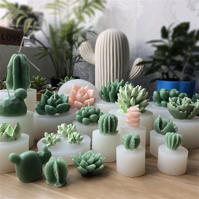 

M1072 resin succulent moulds 3d succulent silicone flower candle molds, Stock or customized