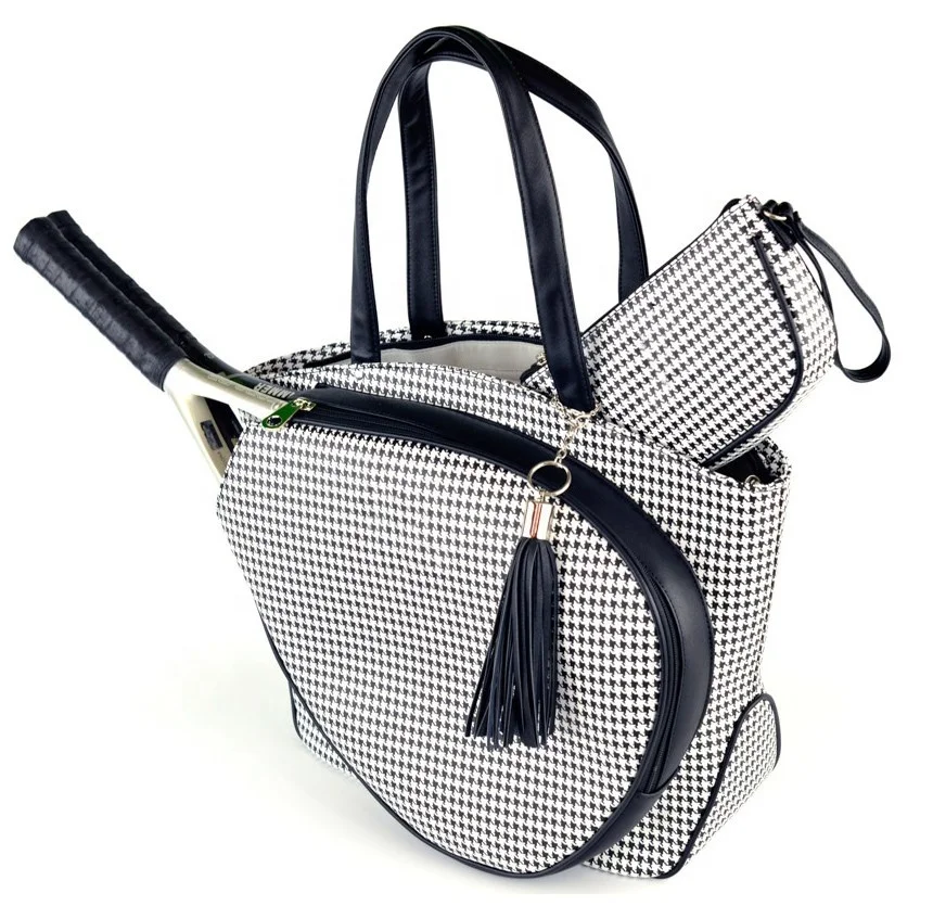

Fashion Tour Luxury Tennis Sport Tote Bag Tennis Racquet Cover Gym Tennis Racket Bag Travel Duffel Bag Women Lady Faux Leather