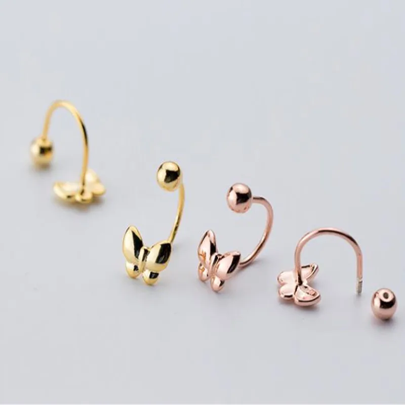 

Wholesale Fashionable Sweet Butterfly Shape Stud Earrings Women 925 Sterling Silver Earrings Butterfly Earrings