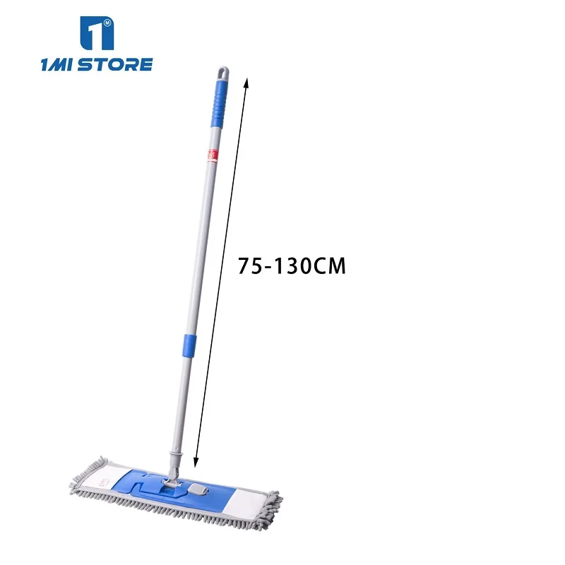 

High Quality Microfiber Flat Mop with Telescopic Handle, Long Metal Handle is Easing for Cleaning, Blue