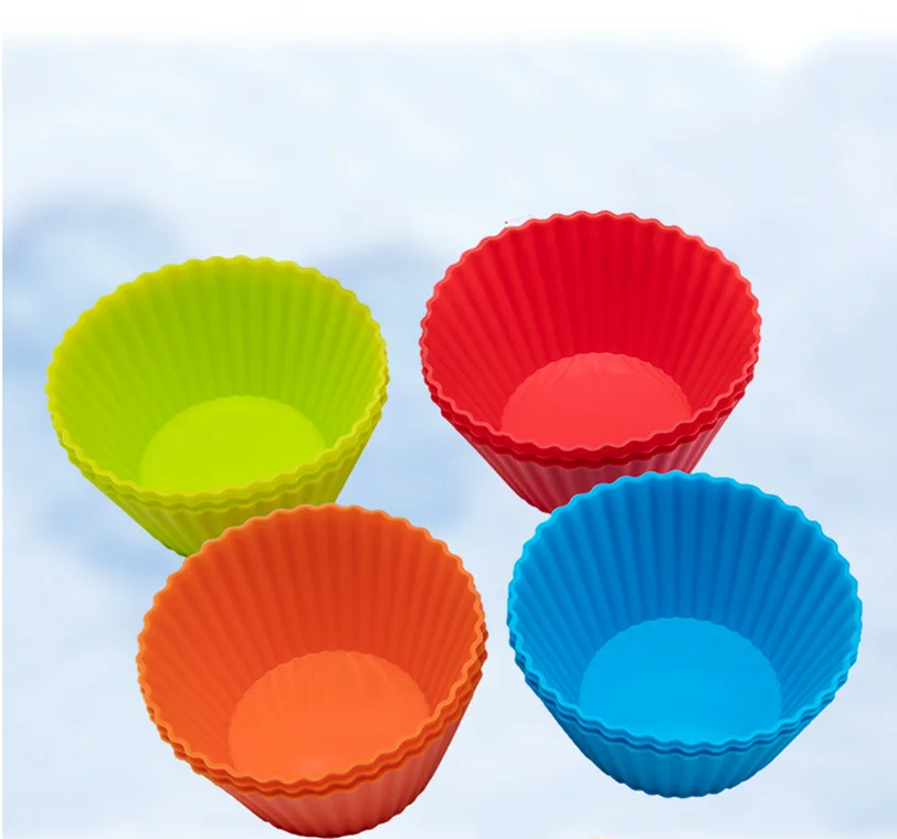 

Hot sale Pack Nonstick Kitchen fashion Mold Round Silicone Baking Cups Mold Tool Round Shape