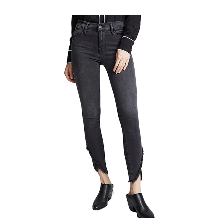 

New design denim young girl skinny Jeans Pants, Grey