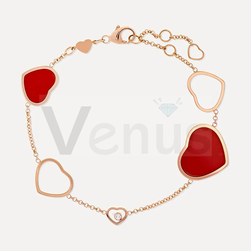 

VENUS 2021 Fashion Jewellery link bracelet 925 sterling silver CZ Chain Love heart bracelets bangles for women, Silver color