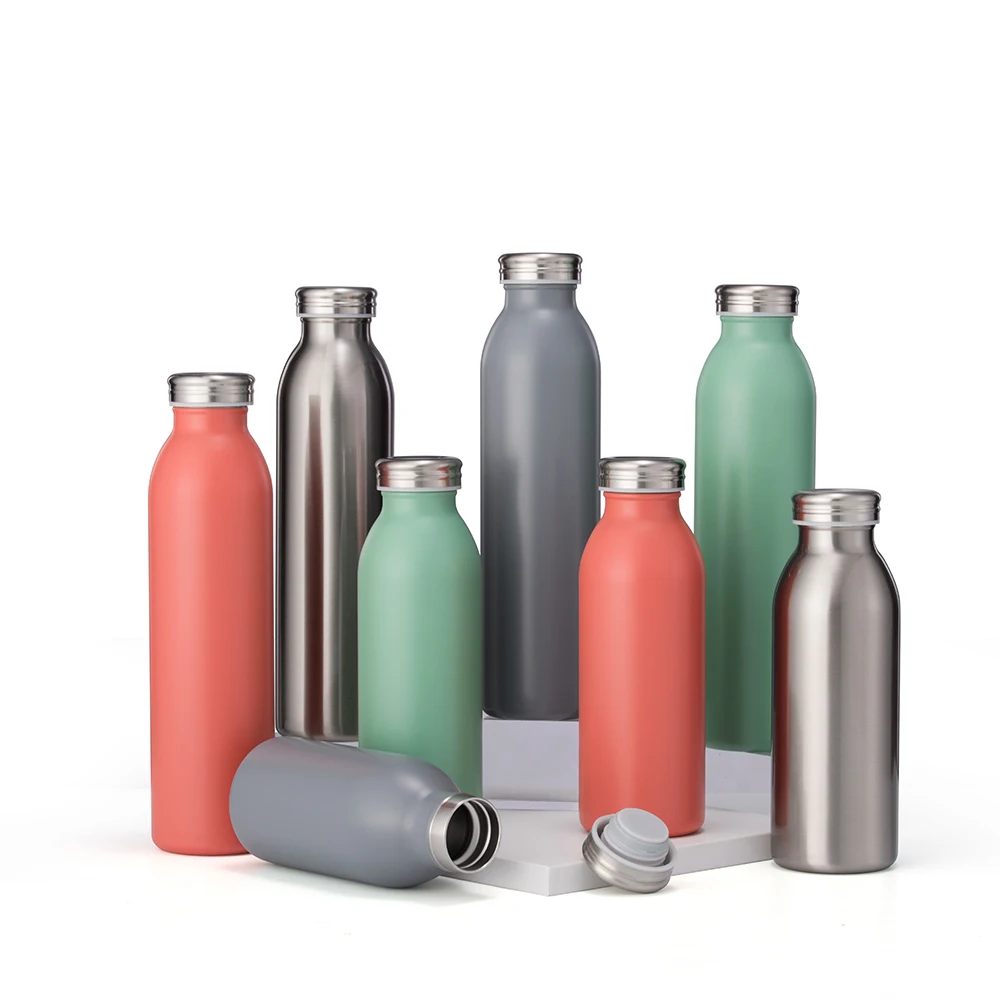 

Indoor Outdoor 350 450 600 900ml Cute Milk Stainless Steel Insulated Water Bottle, Customized color
