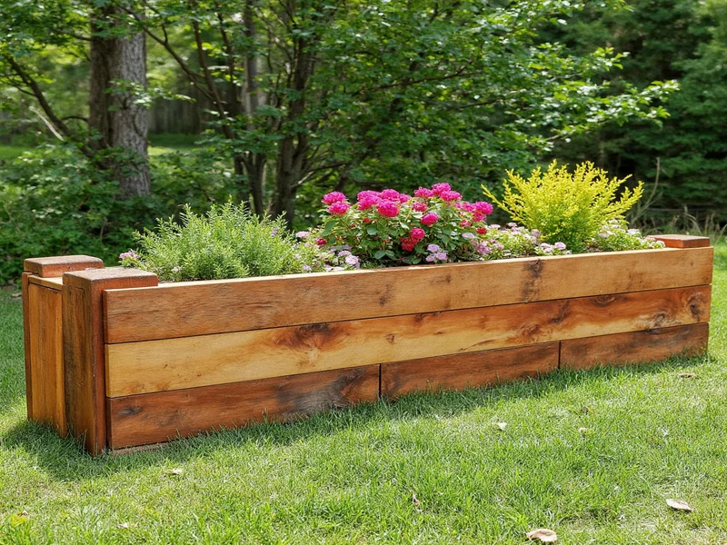 Reclaimed wood garden planter built in Flemington backyard