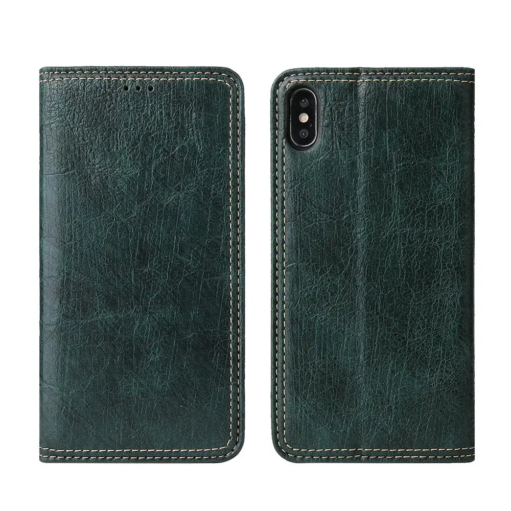 

PU Leather Wallet Case Card Slot kickstand Magnetic Phone Case for iPhone XR with Card Holder, Green, black, wine, brown
