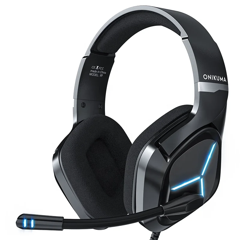 

New Design ONIKUMA X9 Gaming Headset Cool Gaming Headphones With Ice Blue LED Lights
