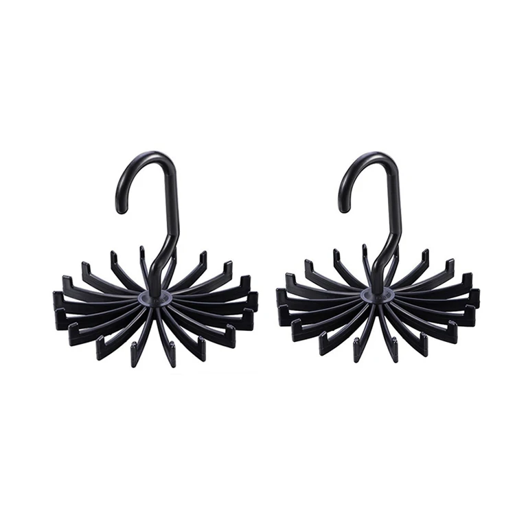 
Tie rack belt scarf hanger holder white plastic space saving hangers 