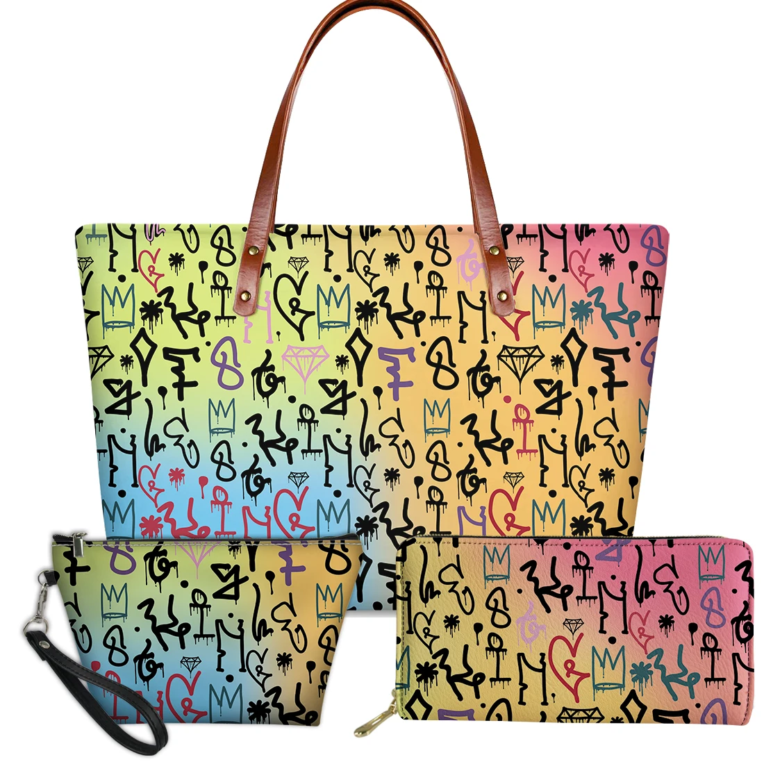

Handbags For Women Hot Sale Suka Graffiti Print Wholesale Customized Bags Women Handbags Ladies 2021 Purses And Handbags Women, Accept custom made