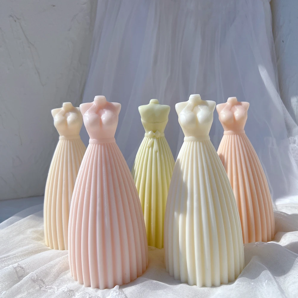Girl's Dress Candle Mold Wedding Dress Silicone Mould Soy Wax Valentine's Day Gift Idea Home Decor Wedding Gift