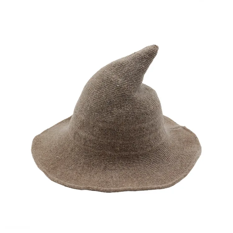 Womens Witch Kinitted-Wool Hats Cosplay Costume Accessories for Halloween Party