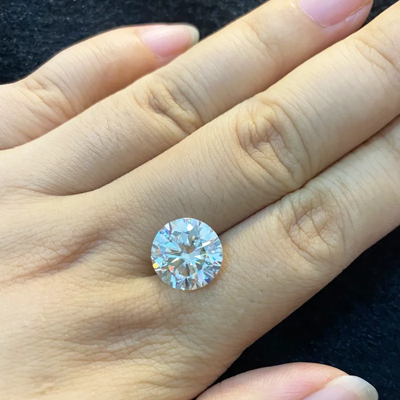 

12mm wholesale moissanite price per carat manufacturer round shape loose synthetic lab diamond moissanite for ring
