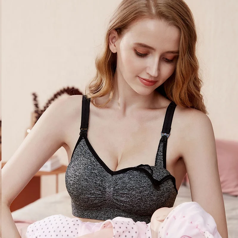 

Plus Size Seamless Wireless Sujetador De Lactancia Postpartum Pregnant Breastfeeding Bra Sleep Maternity Nursing Bra For Womens