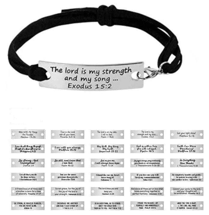 

Religious Christian Gifts Christian Bracelet Religious Leather Bracelets Jewelry Christmas Encouragement Inspirational Bracelets