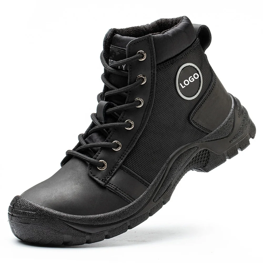 

FUNTA China manufacturers all industrial steel toe cow leather safety shoes CE approved, Black/brown