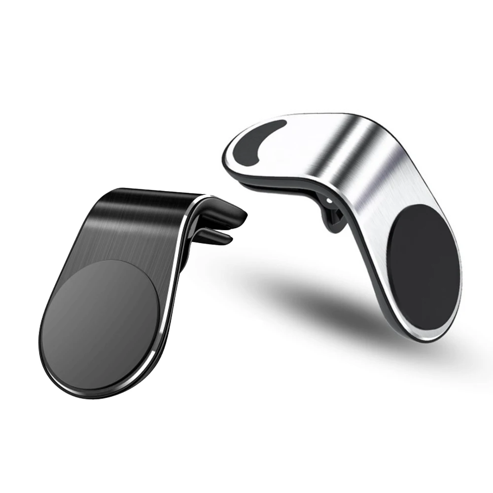 

Hot Selling Magnetic Car Mount Air Vent Phone Holder High Quality Magnet Design, Black, silver