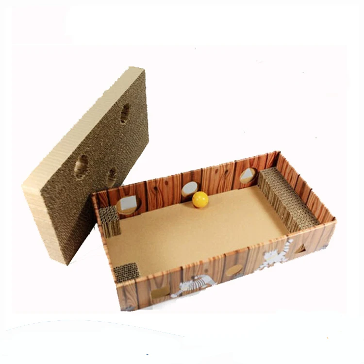 

China supplier hot sales multifunction corrugated cardboard cat scratcher toy board with catnip