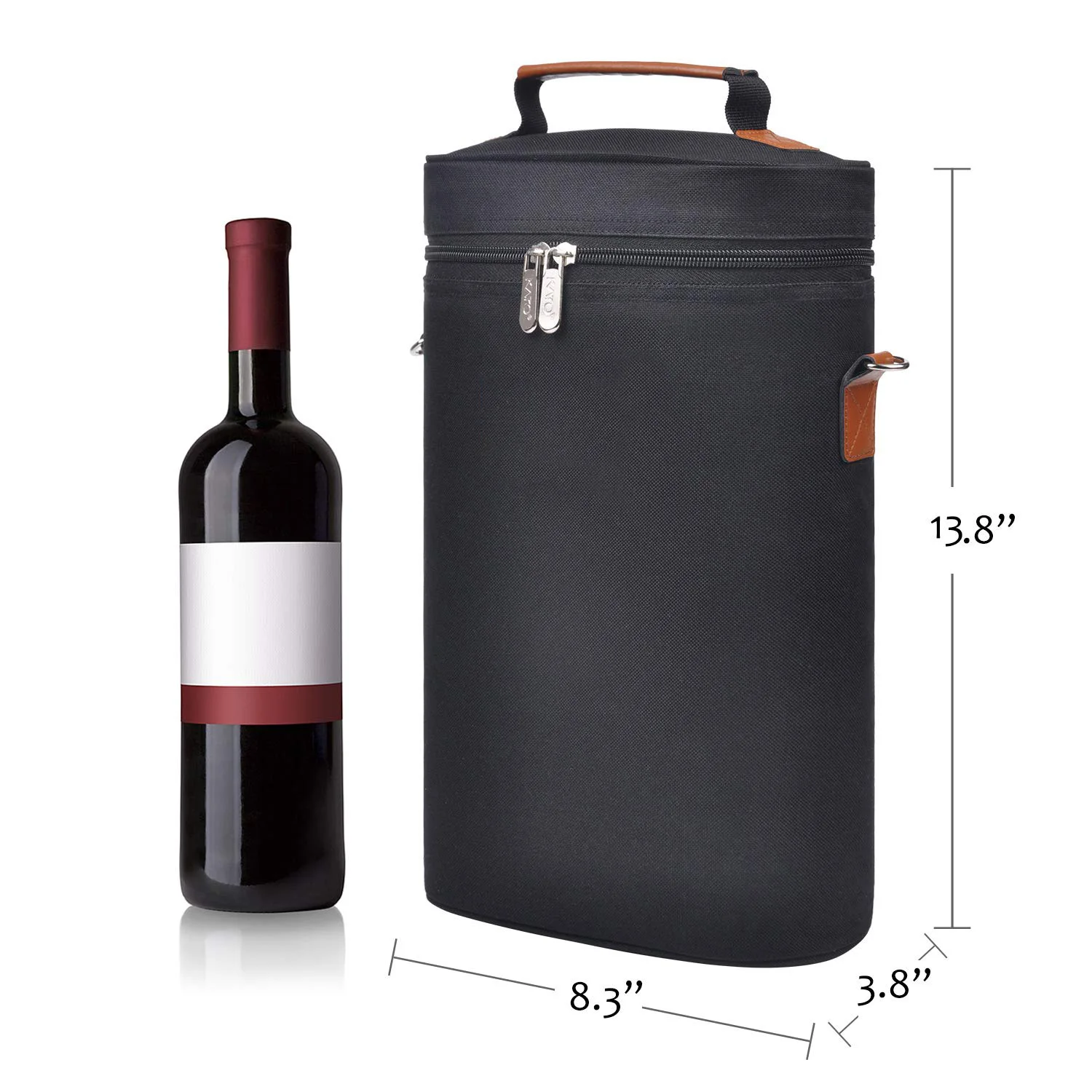 2 Bottle Wine Carrier Bag Tote Insulated Waterproof Picnic Box Wine