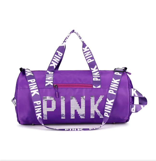 

Custom Shiny Pink Waterproof Yoga Bag Foldable Female Duffle Travel Tote Bag Travel Duffel Organizer Tote Bags, Blue/balck/pink/purple/rose red/watermelon red