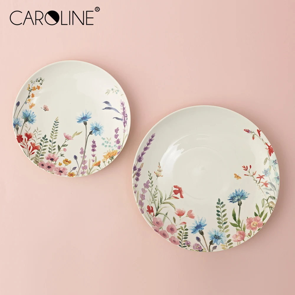 

Eco-Friendly Wholesale Decorative Restaurant Home Spring Ceramic Plates, Customized color