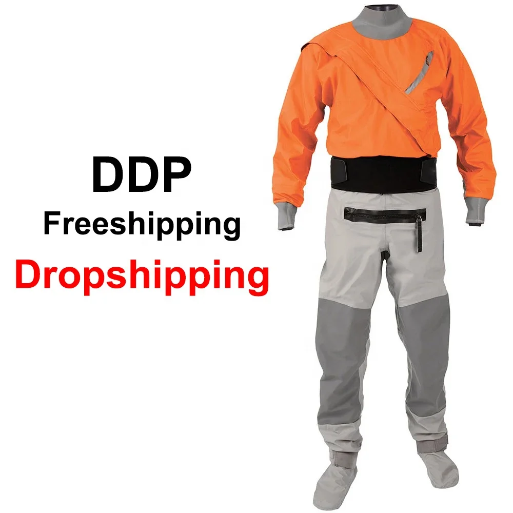 

freeshipping women sailing subcaing dry water rescue suit zipper ykking breathable china professional drysuit, Blue/orange