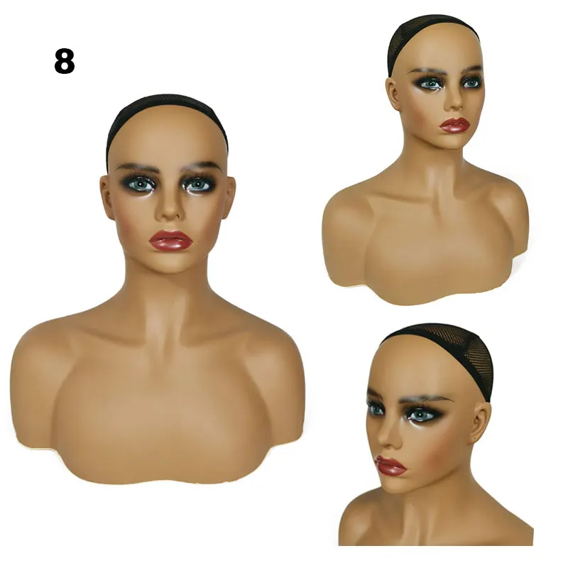 
PVC Female Mannequin Head With Shoulders For Wig Display Jewellery Women mannequin heads With Shoulder Wholesale 
