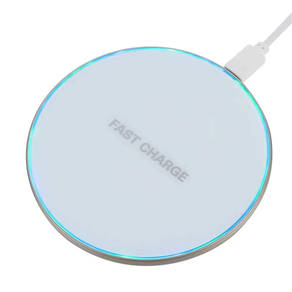 

10W Wireless Fast Charger Pad for iPhone 11 X Aviation Aluminum Qi Wireless Charger for samsung huawei, Black gold silver