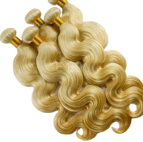 

Hair Weft Brazilian Human virgin hair Unprocessed Body Wave 613 Blonde 10A Grade Hair Weave 12"-24" 100g, Color #613