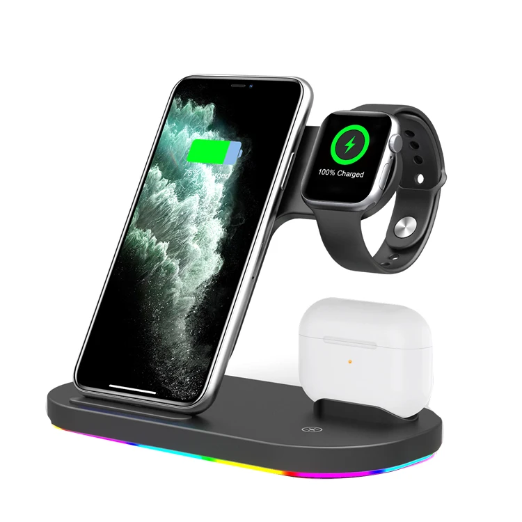 

hot selling long distance qi Z7 foldable 15w fast charge 3 in 1 wireless charger