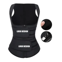 

Custom Logo Women Workout Slimming Tummy Control Compression Adjustable Double Strap Women Latex Waist Trainer Vest