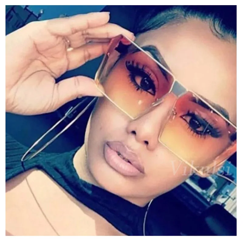 

wholesale 2020 designer fashion metal big frame trendy mirror square womens men oversized shades sun glasses sunglasses 2021