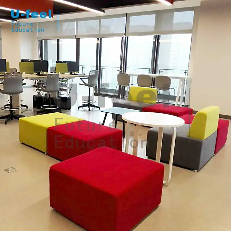
U-FEEL student sofa chair classroom public area school furniture for Desheng School Project 
