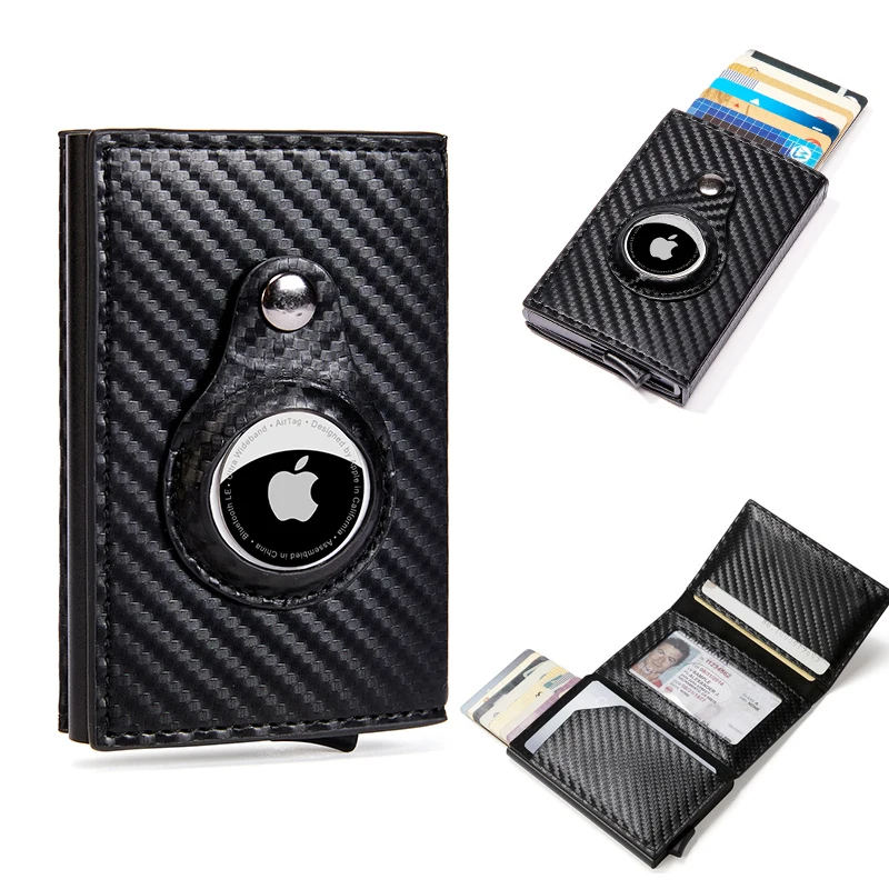 

Rfid smart wallets for men carbon fiber wallet for men Credit Card Holder Airtag Slim Wallet for Men with AirTag Slot