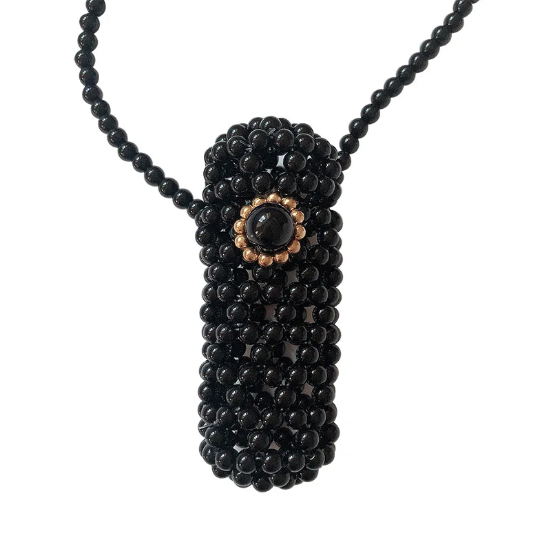 

Korean style new handmade beaded lipstick pack internet influencer Pearl crossbody small bag women's casual jewelry handbag, Customized color