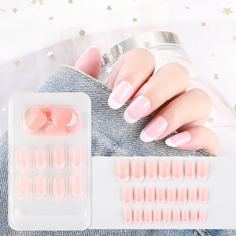 

Wholesale Custom False Nails tip Full Cover Press on Nails Colors Artificial Fingernails Art Fake Nail Tips Colorful Kit