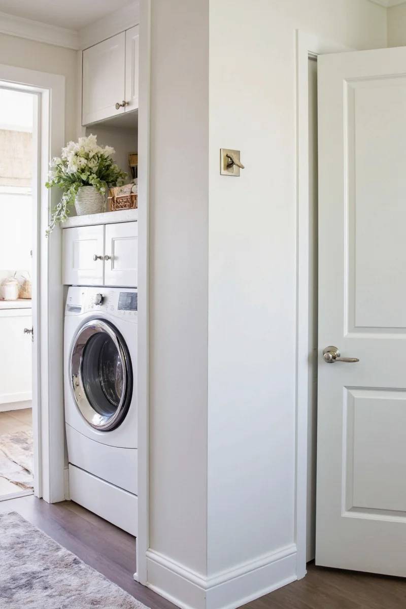 After: vibrant family-friendly laundry room