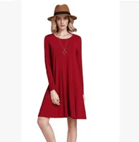 

Amazon Hot Sell t Shirt dresses Women Casual Long Sleeve Shift Tees Skirts