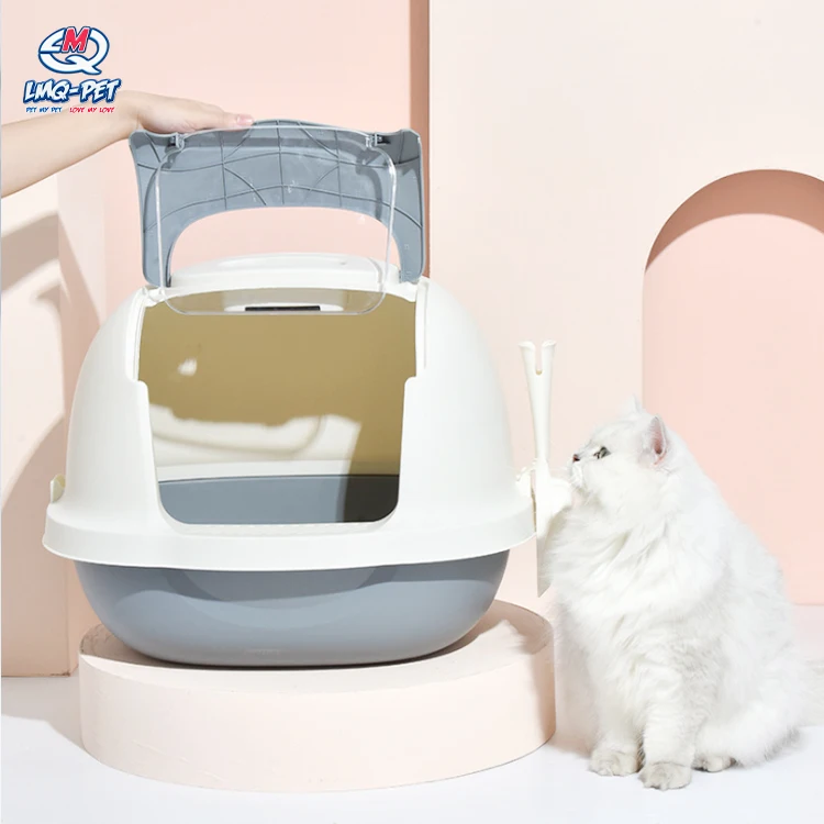 

Cat Clean Up Products Plastic Large Space Cat Litter Box Sandbox Waterproof Hooded Cat Litter Box With Shovel, Picture