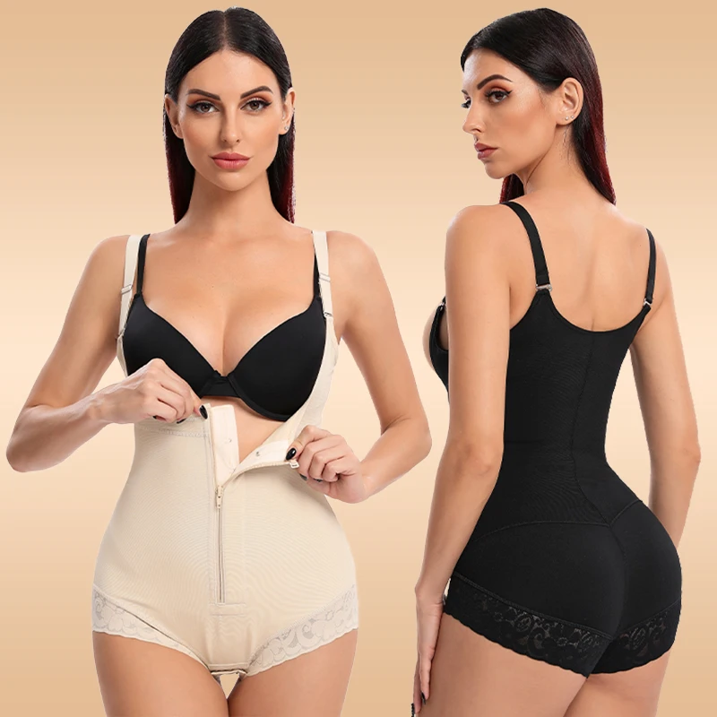 

Wholesale 2022 Hourglass Zipper Tummy Control Colombianas Women Bodyshapers De Mujer Fajas Body Shaper Thong Shapewear Bodysuit