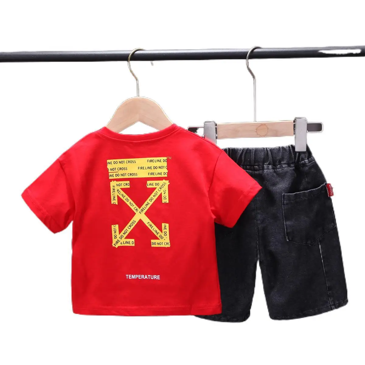 

2021 new product arrow print T-shirt shorts baby boy's suit
