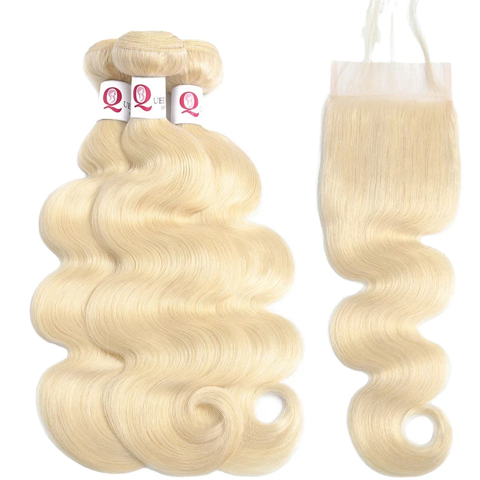 

2X6 5X5 Packet Hair With Closure Tangle Free 613 Blonde Lace Frontal Hd Closure Cheap Human Hair With 360 Closure Set And Bundle