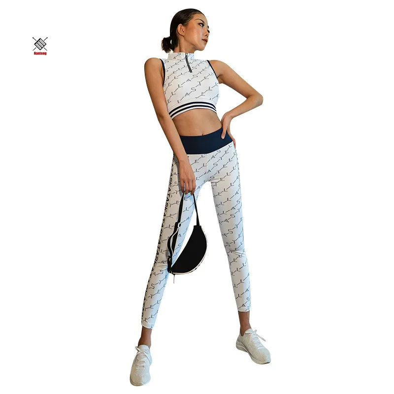

New Design Quick Dry Sportswear Bras Elastic High Waist Yoga Leggings Stylish Jumpsuit Fitness