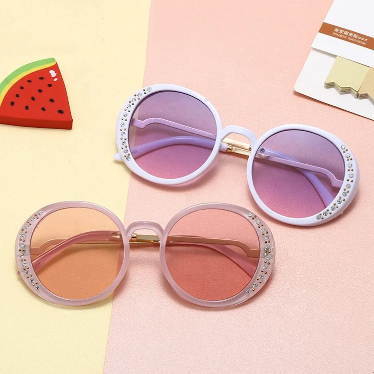 

DOISYER 2020 new fashion round frame Korean version kids diamonds rhinestones children sunglasses 2020, C1,c2,c3,c4,c5,c6