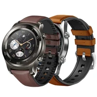 

Calf leather + Silicone strap For Huawei Watch GT Band For Huawei Watch 2 Pro bracelet for Honor Watch Magic watchband men belt